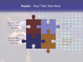 A Woman Wearing Sunglasses Is Posing For A Picture PowerPoint Template