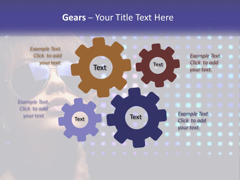 A Woman Wearing Sunglasses Is Posing For A Picture PowerPoint Template