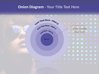 A Woman Wearing Sunglasses Is Posing For A Picture PowerPoint Template