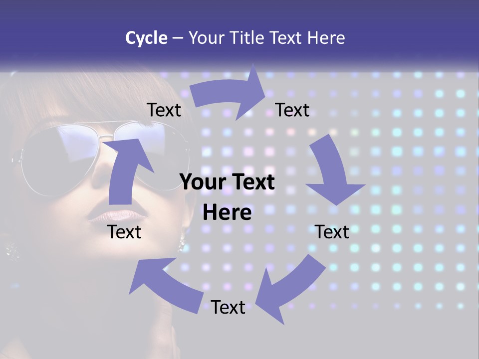 A Woman Wearing Sunglasses Is Posing For A Picture PowerPoint Template