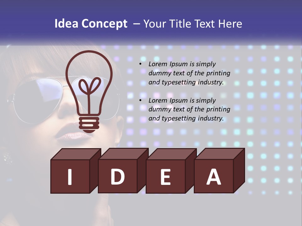 A Woman Wearing Sunglasses Is Posing For A Picture PowerPoint Template