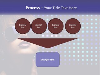 A Woman Wearing Sunglasses Is Posing For A Picture PowerPoint Template