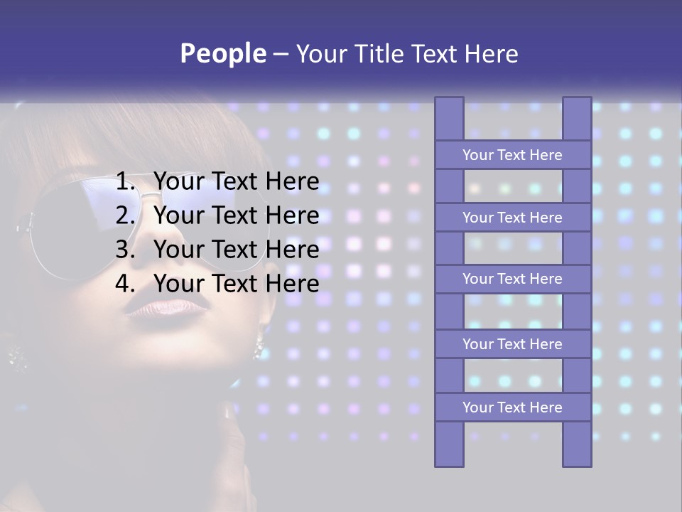 A Woman Wearing Sunglasses Is Posing For A Picture PowerPoint Template