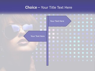 A Woman Wearing Sunglasses Is Posing For A Picture PowerPoint Template