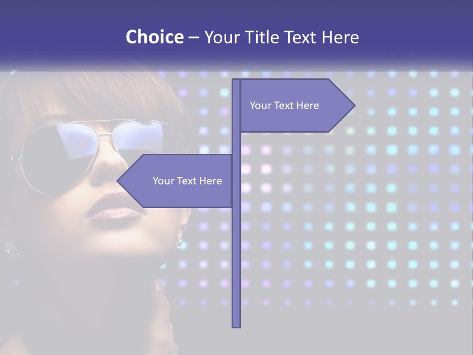 A Woman Wearing Sunglasses Is Posing For A Picture PowerPoint Template
