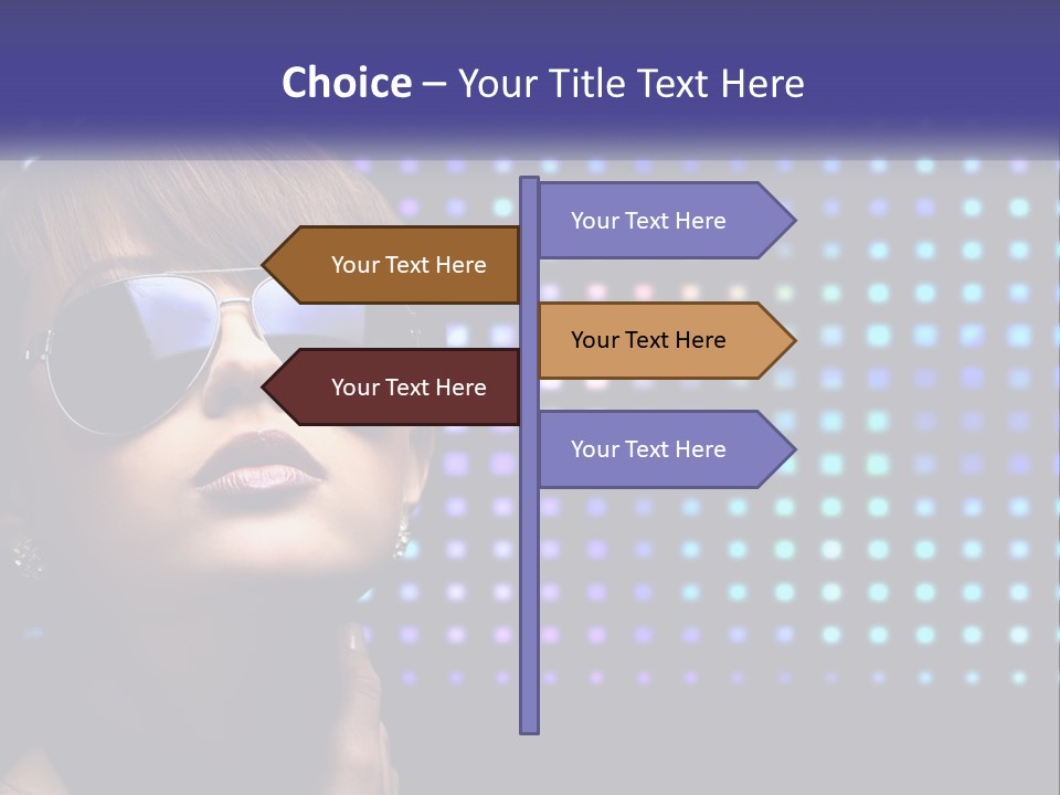 A Woman Wearing Sunglasses Is Posing For A Picture PowerPoint Template