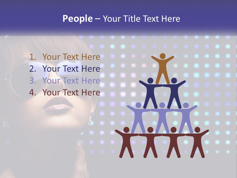 A Woman Wearing Sunglasses Is Posing For A Picture PowerPoint Template