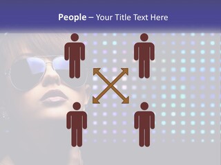 A Woman Wearing Sunglasses Is Posing For A Picture PowerPoint Template