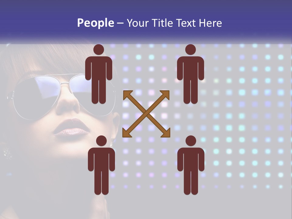 A Woman Wearing Sunglasses Is Posing For A Picture PowerPoint Template