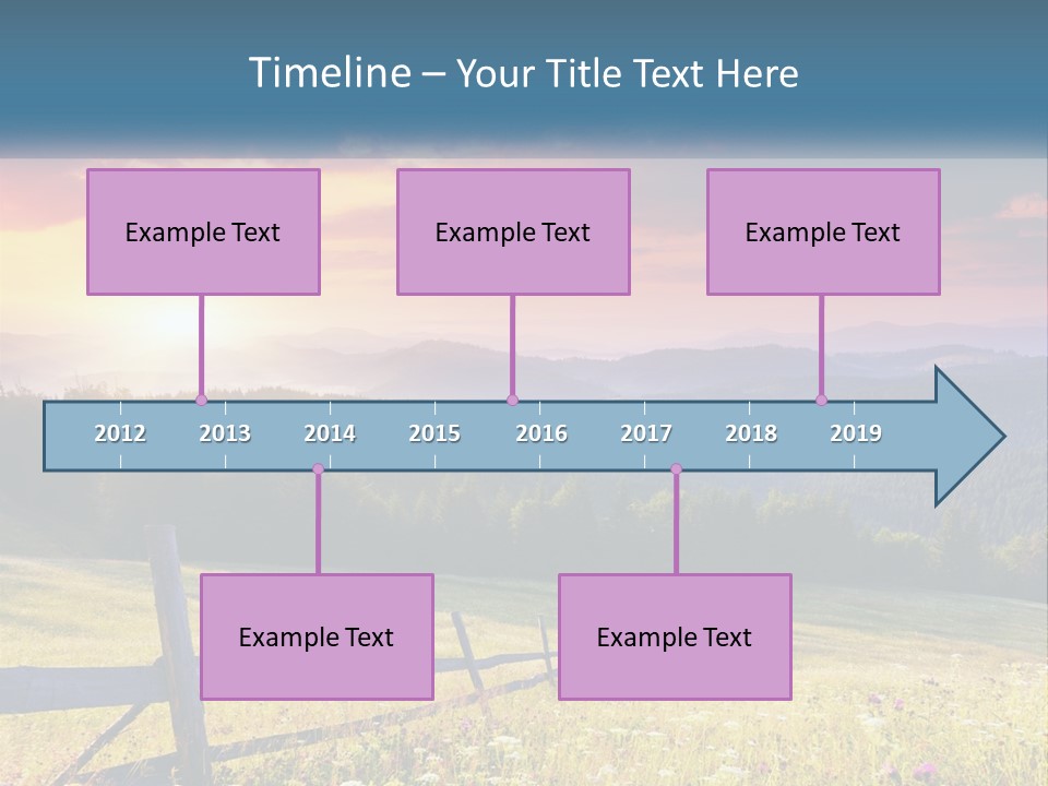 A Beautiful Sunset In The Mountains Powerpoint Template PowerPoint Template
