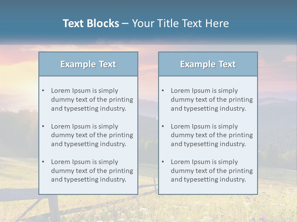 A Beautiful Sunset In The Mountains Powerpoint Template PowerPoint Template