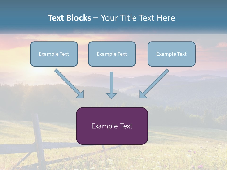 A Beautiful Sunset In The Mountains Powerpoint Template PowerPoint Template