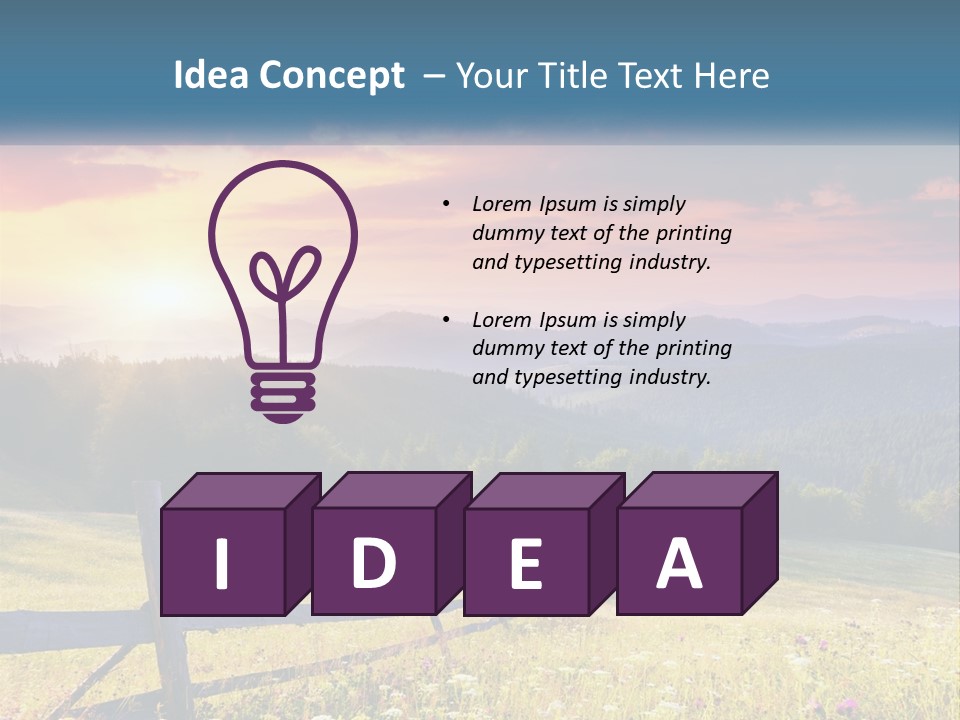 A Beautiful Sunset In The Mountains Powerpoint Template PowerPoint Template