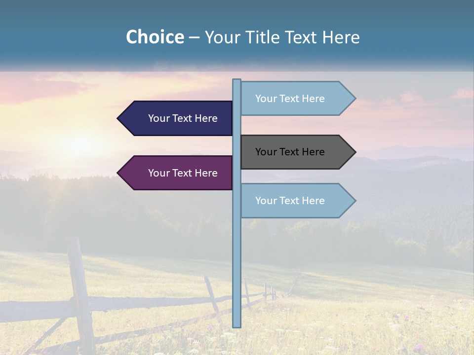 A Beautiful Sunset In The Mountains Powerpoint Template PowerPoint Template