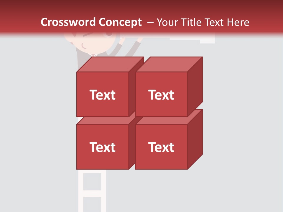 A Man On A Ladder Looking Through A Telescope PowerPoint Template