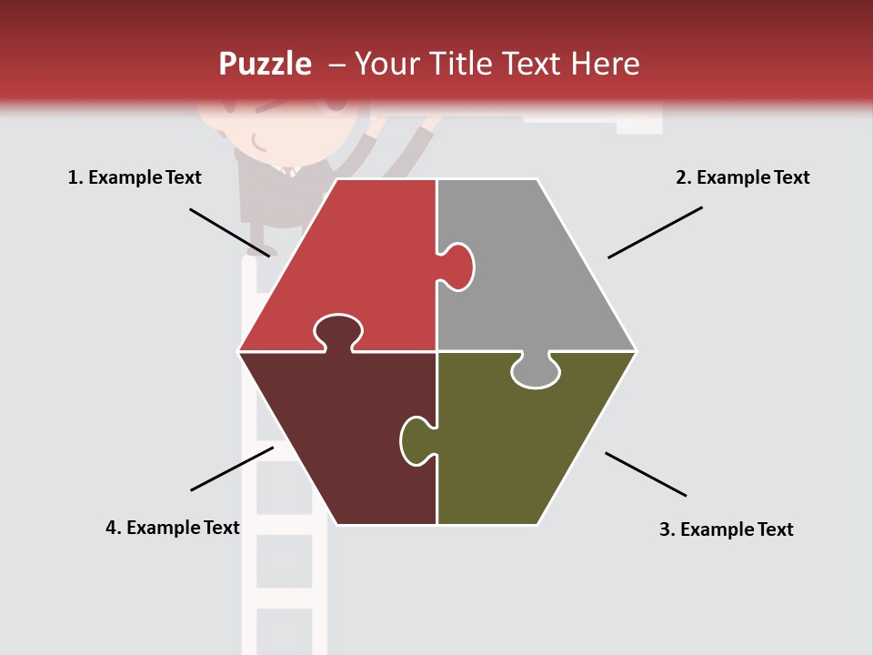 A Man On A Ladder Looking Through A Telescope PowerPoint Template