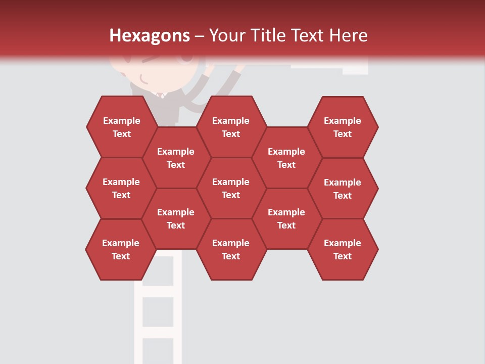 A Man On A Ladder Looking Through A Telescope PowerPoint Template