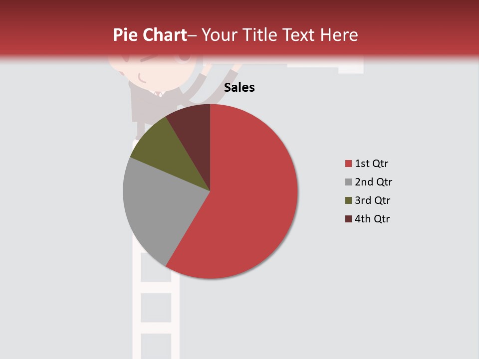 A Man On A Ladder Looking Through A Telescope PowerPoint Template