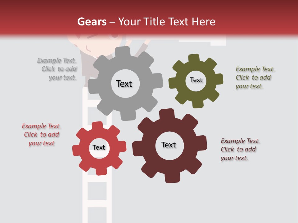 A Man On A Ladder Looking Through A Telescope PowerPoint Template
