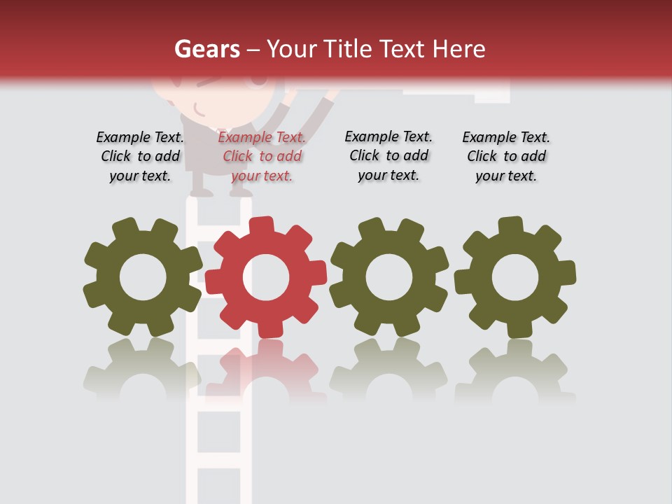 A Man On A Ladder Looking Through A Telescope PowerPoint Template