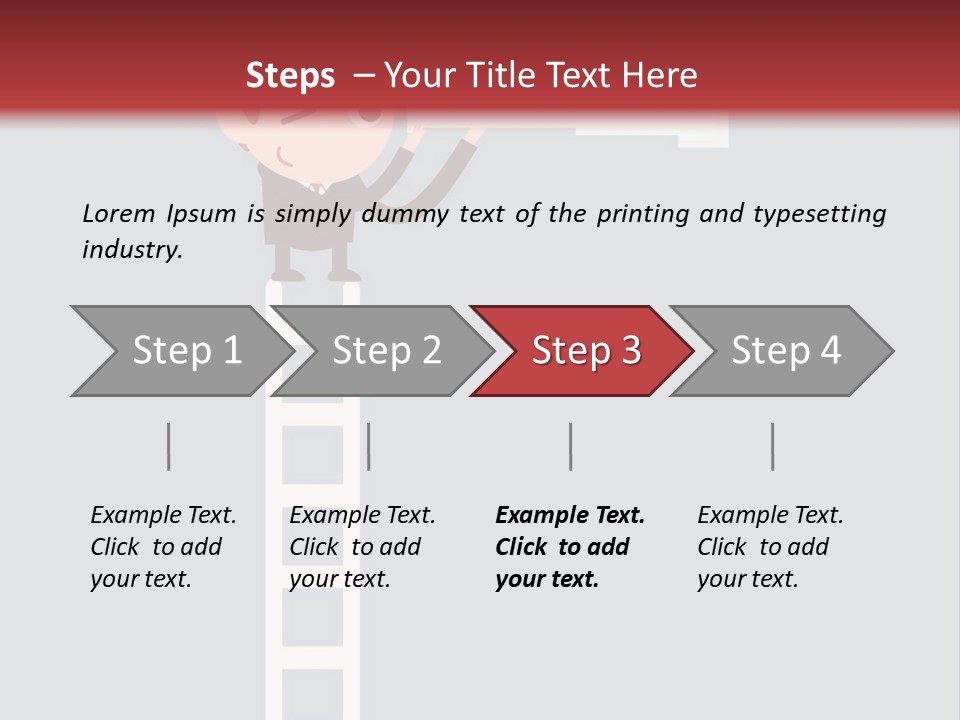 A Man On A Ladder Looking Through A Telescope PowerPoint Template
