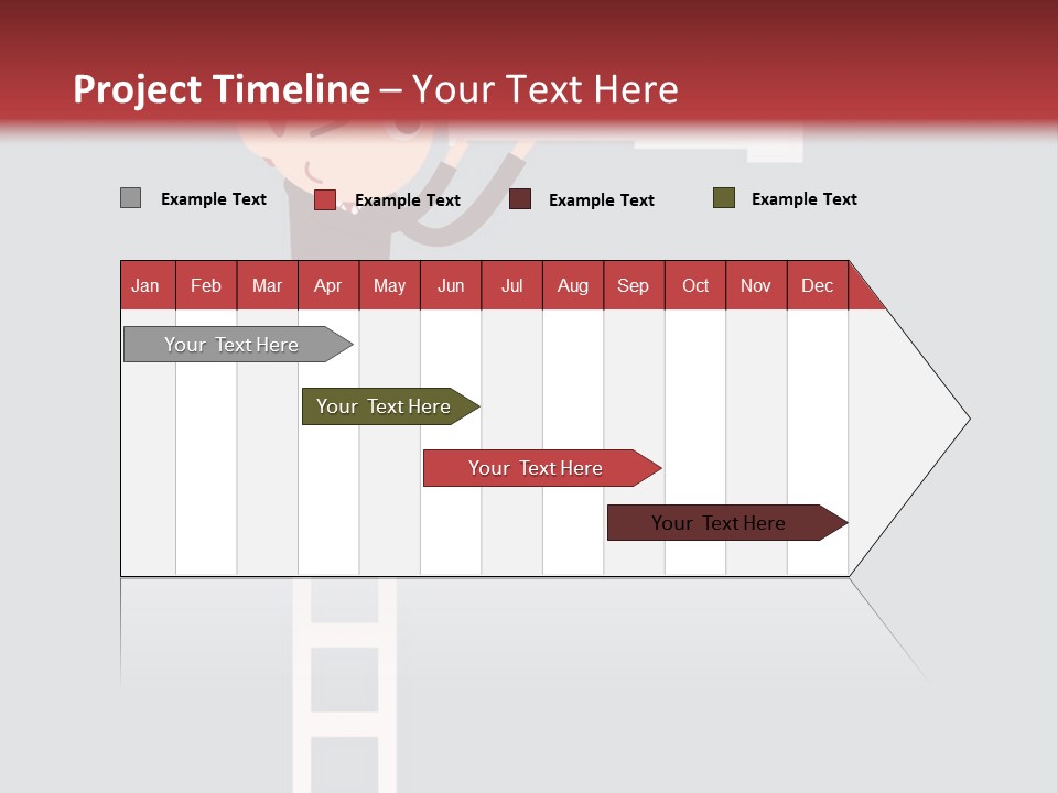 A Man On A Ladder Looking Through A Telescope PowerPoint Template