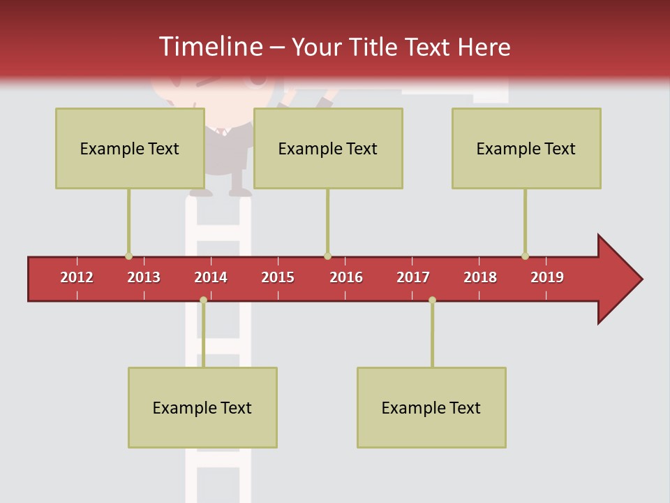 A Man On A Ladder Looking Through A Telescope PowerPoint Template