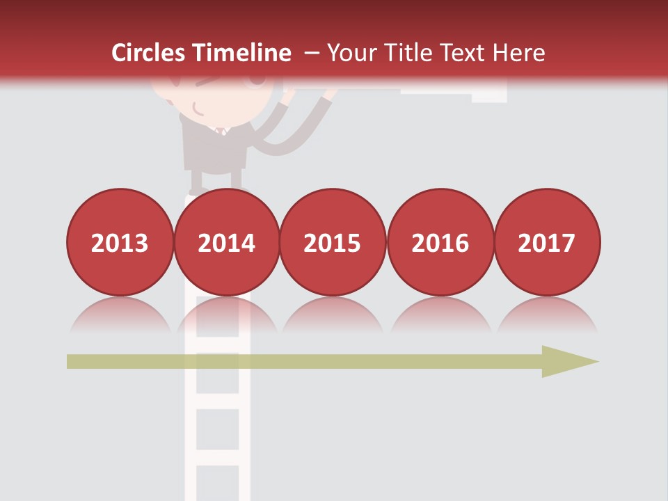 A Man On A Ladder Looking Through A Telescope PowerPoint Template