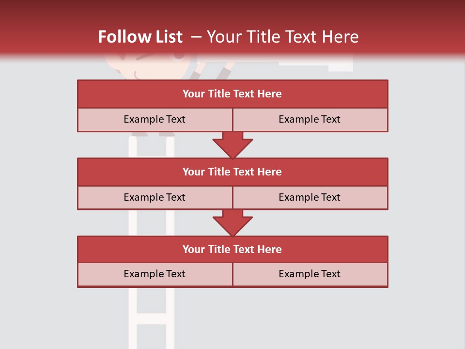 A Man On A Ladder Looking Through A Telescope PowerPoint Template