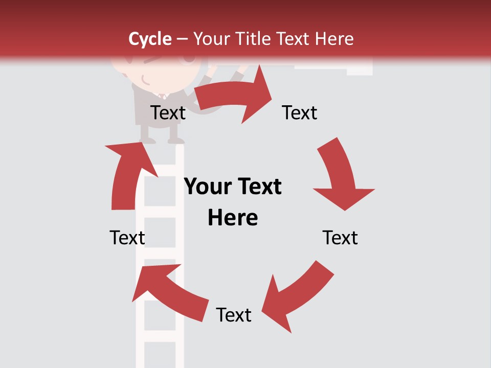A Man On A Ladder Looking Through A Telescope PowerPoint Template