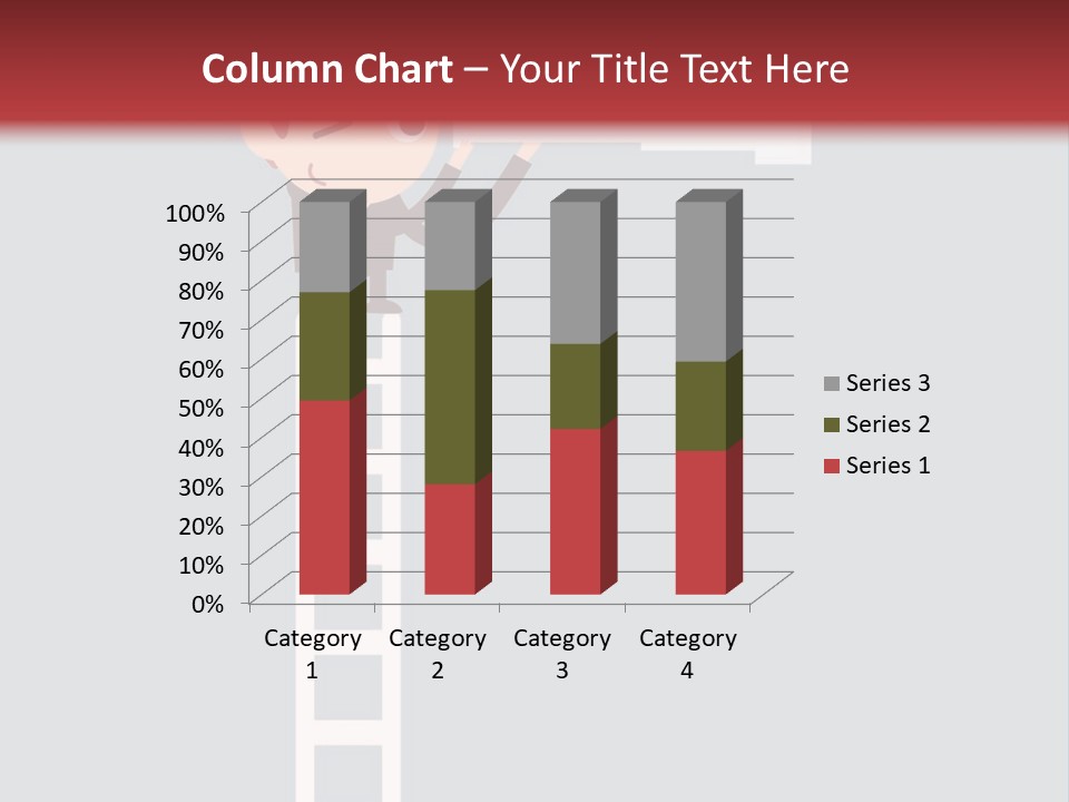 A Man On A Ladder Looking Through A Telescope PowerPoint Template
