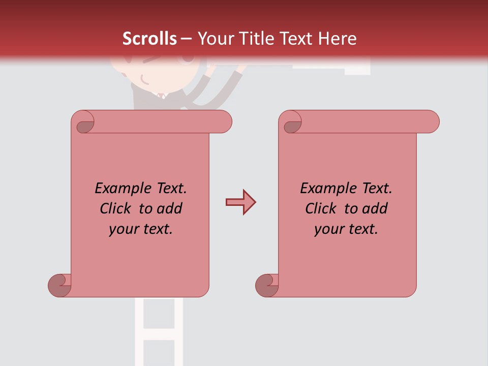 A Man On A Ladder Looking Through A Telescope PowerPoint Template