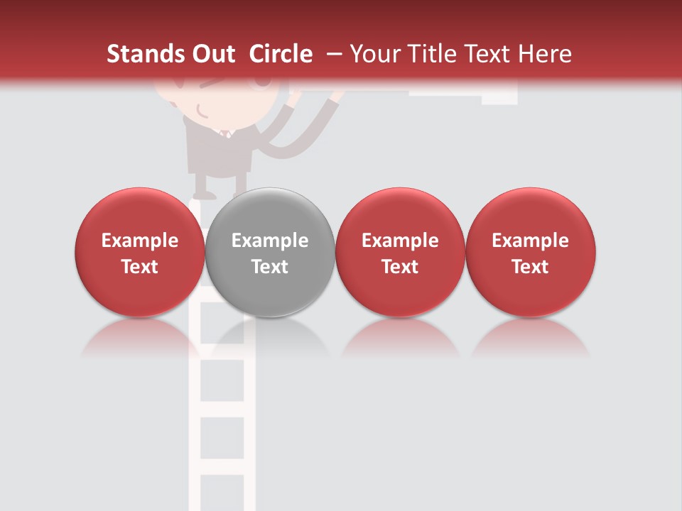 A Man On A Ladder Looking Through A Telescope PowerPoint Template