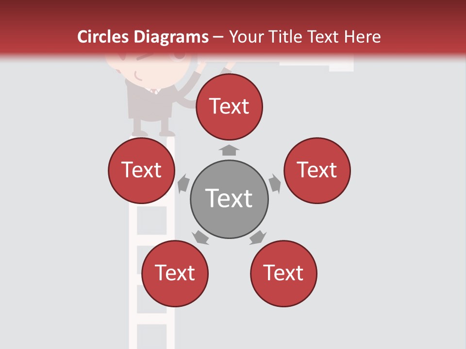 A Man On A Ladder Looking Through A Telescope PowerPoint Template