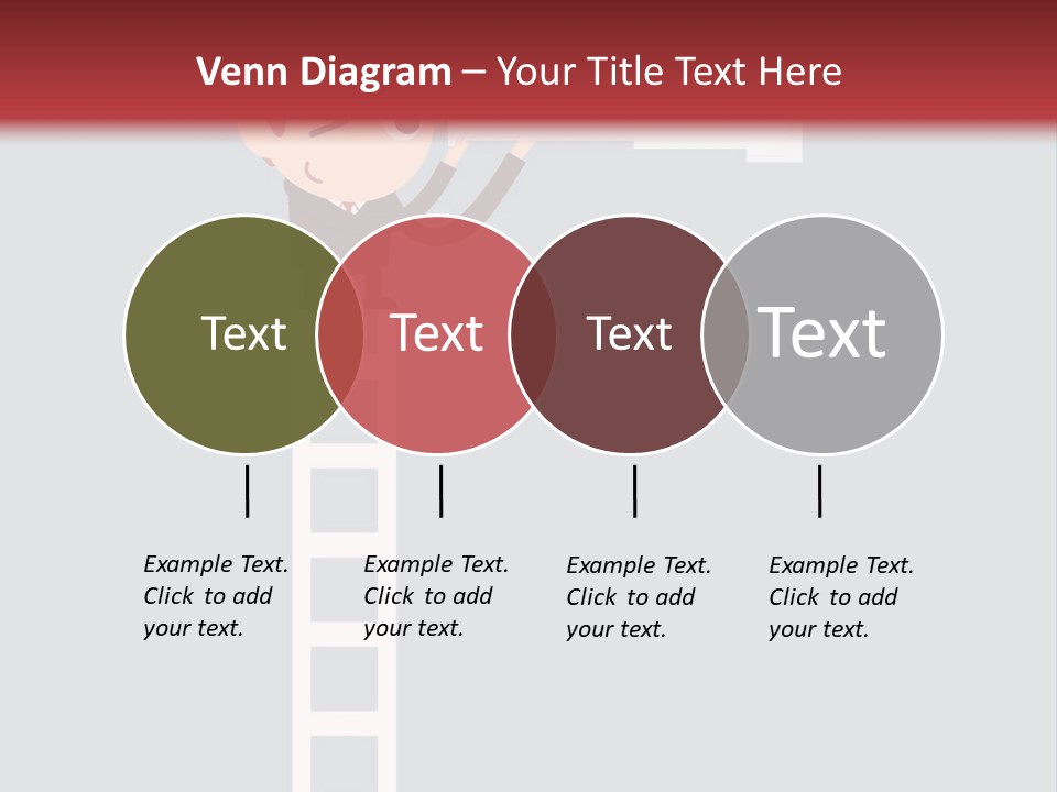 A Man On A Ladder Looking Through A Telescope PowerPoint Template