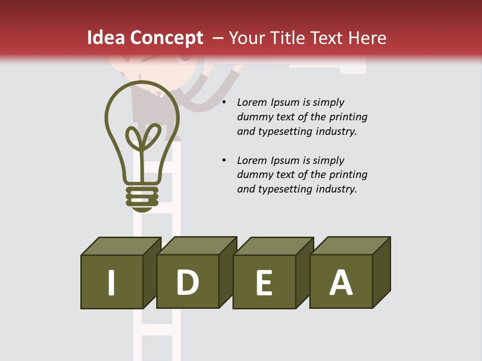 A Man On A Ladder Looking Through A Telescope PowerPoint Template