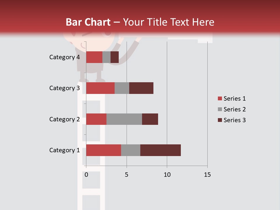 A Man On A Ladder Looking Through A Telescope PowerPoint Template