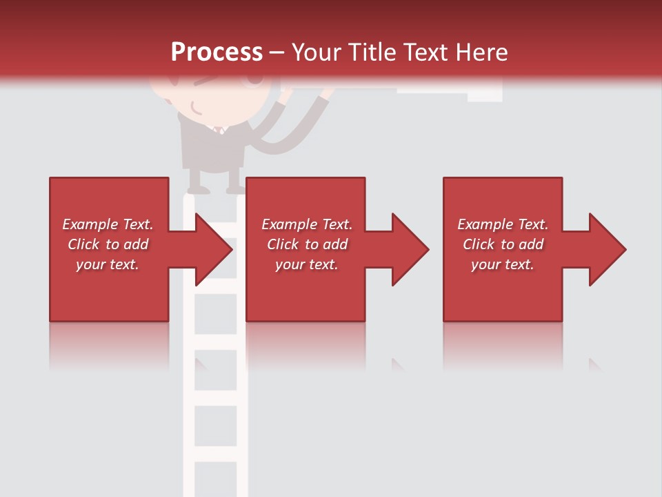 A Man On A Ladder Looking Through A Telescope PowerPoint Template