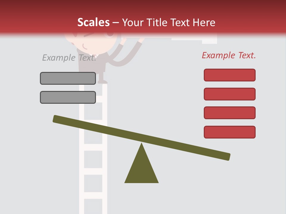 A Man On A Ladder Looking Through A Telescope PowerPoint Template