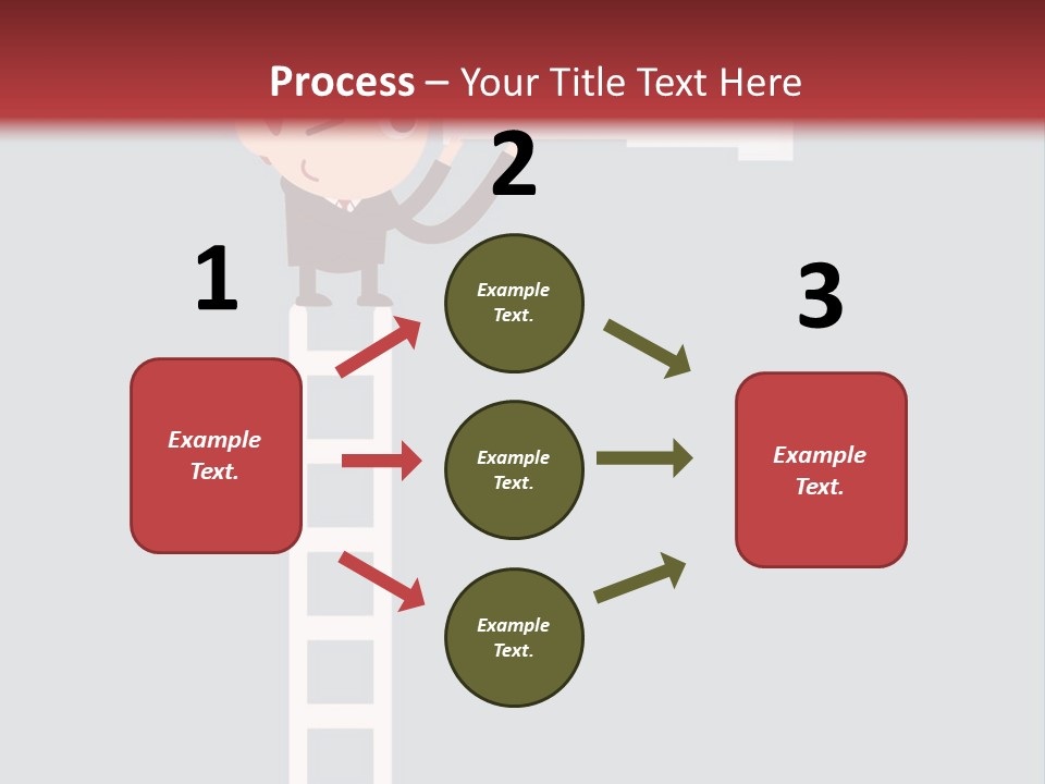 A Man On A Ladder Looking Through A Telescope PowerPoint Template
