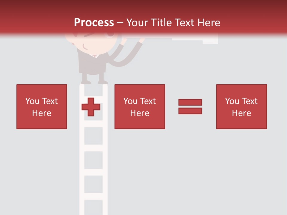 A Man On A Ladder Looking Through A Telescope PowerPoint Template