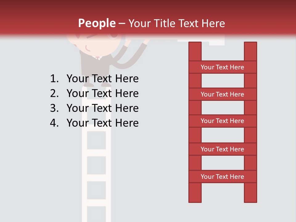 A Man On A Ladder Looking Through A Telescope PowerPoint Template