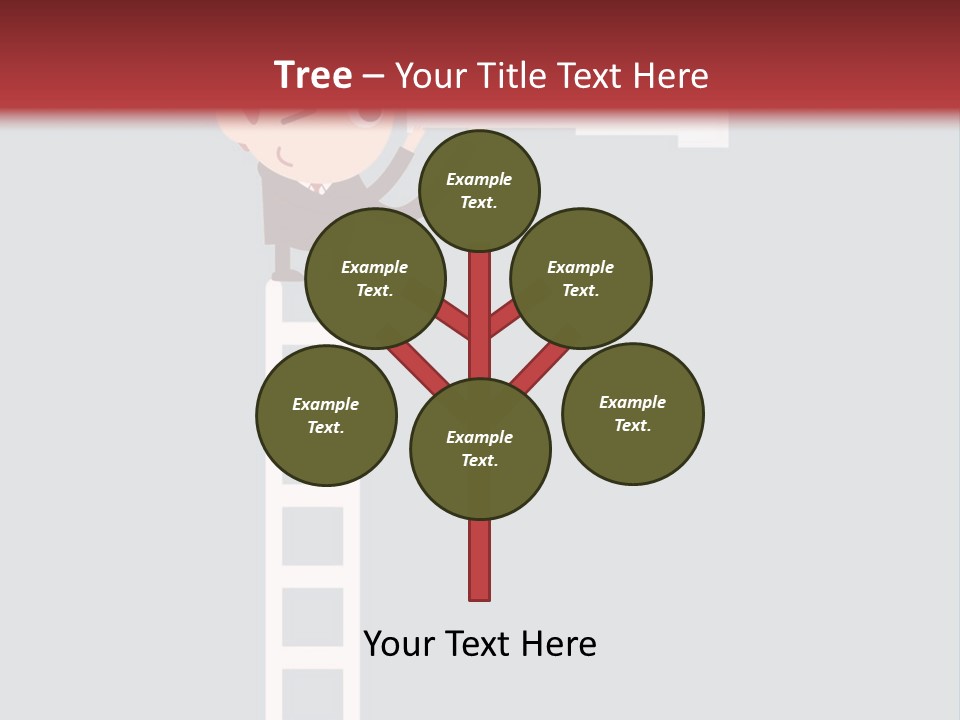 A Man On A Ladder Looking Through A Telescope PowerPoint Template