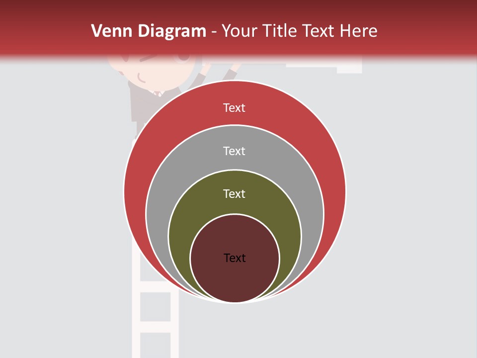A Man On A Ladder Looking Through A Telescope PowerPoint Template