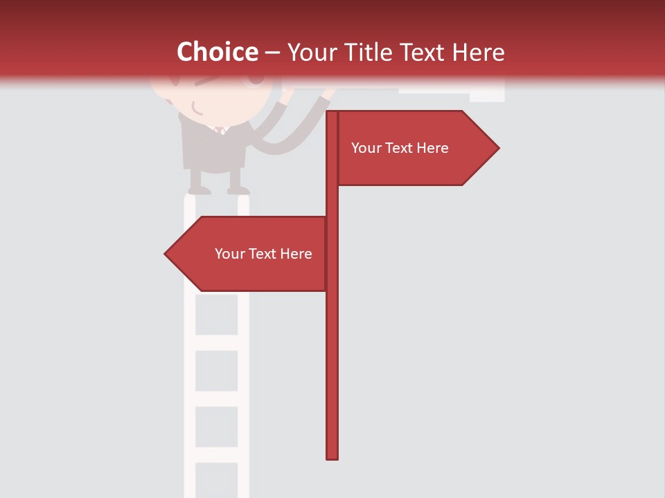 A Man On A Ladder Looking Through A Telescope PowerPoint Template