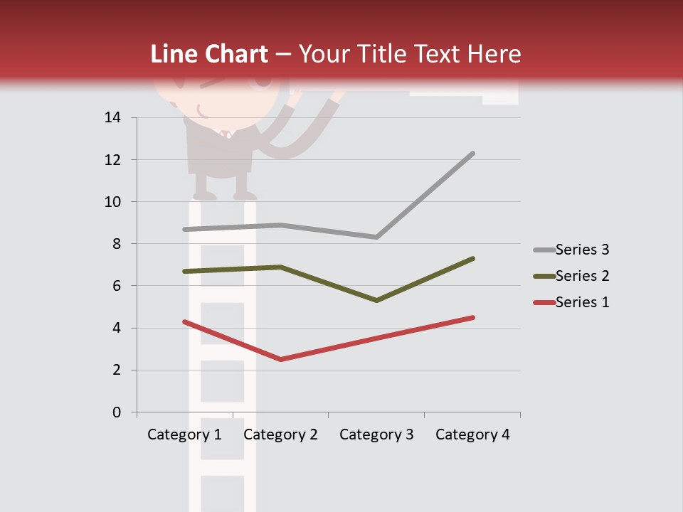 A Man On A Ladder Looking Through A Telescope PowerPoint Template