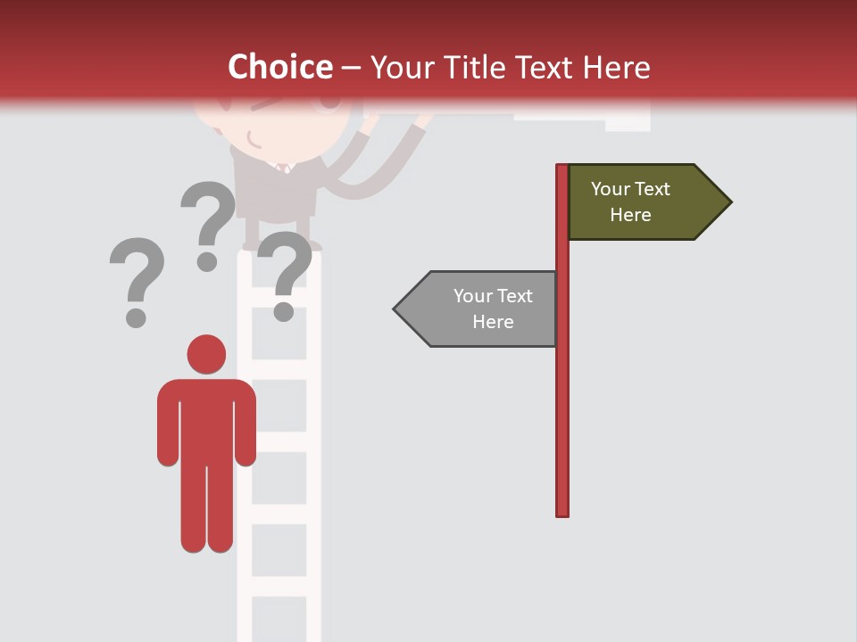 A Man On A Ladder Looking Through A Telescope PowerPoint Template