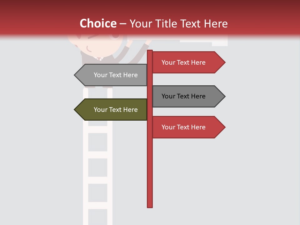 A Man On A Ladder Looking Through A Telescope PowerPoint Template