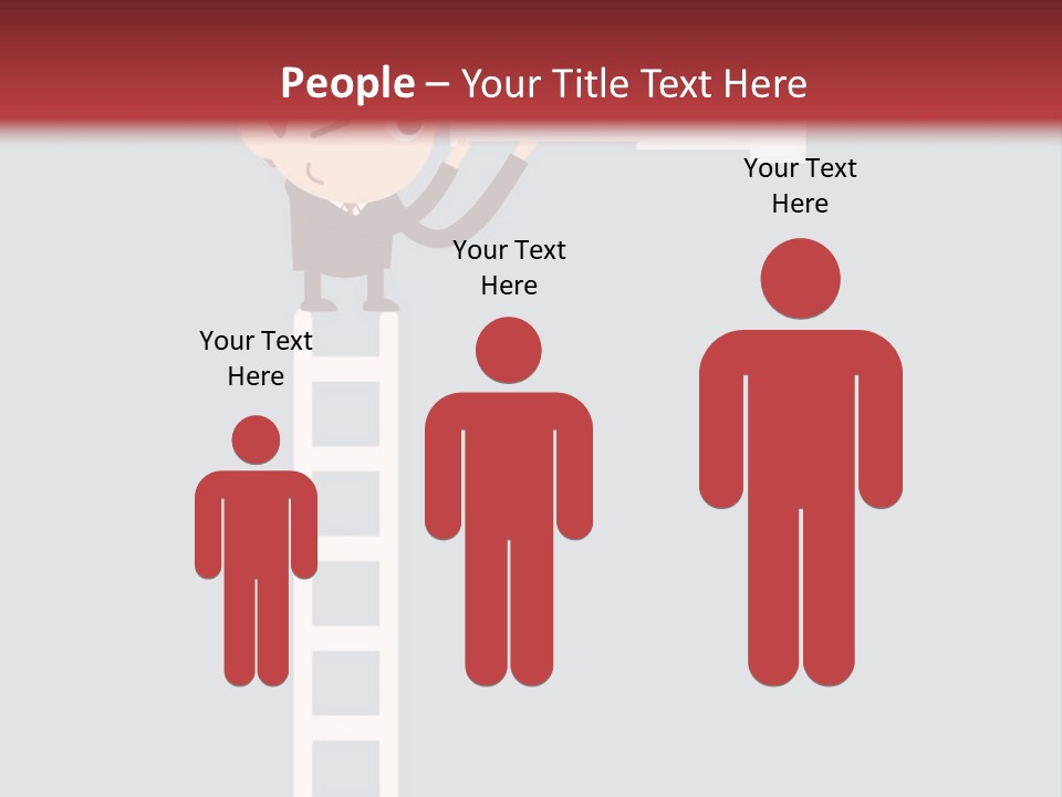 A Man On A Ladder Looking Through A Telescope PowerPoint Template