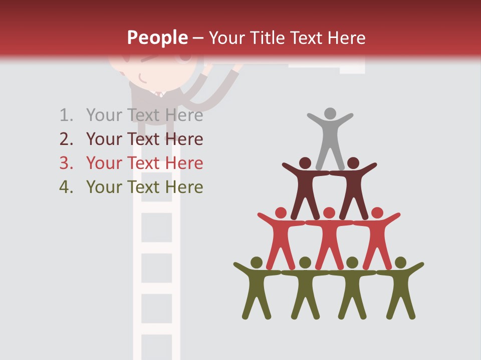 A Man On A Ladder Looking Through A Telescope PowerPoint Template